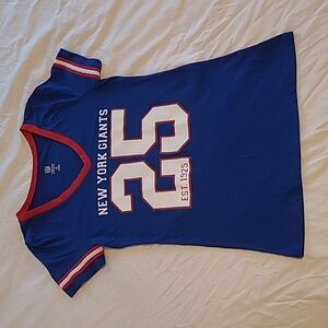 Official NFL team apparel New York Giants ladies blue V-neck t-shirt Small